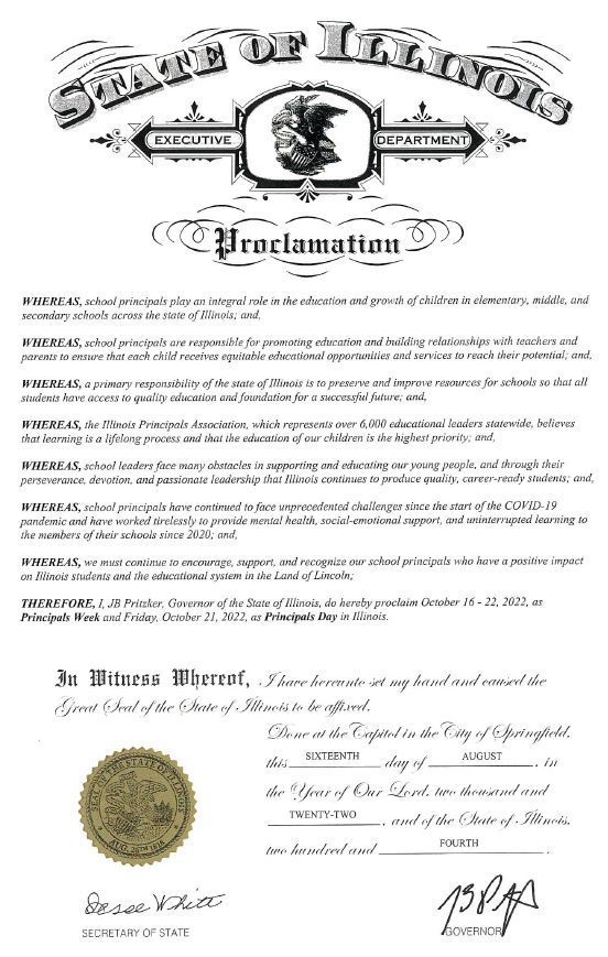 Principals week proclomations