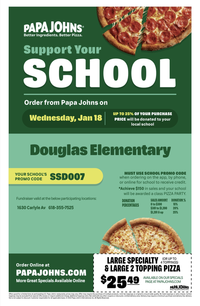 Papa Johns Pizza Night Flyer - January, 2023