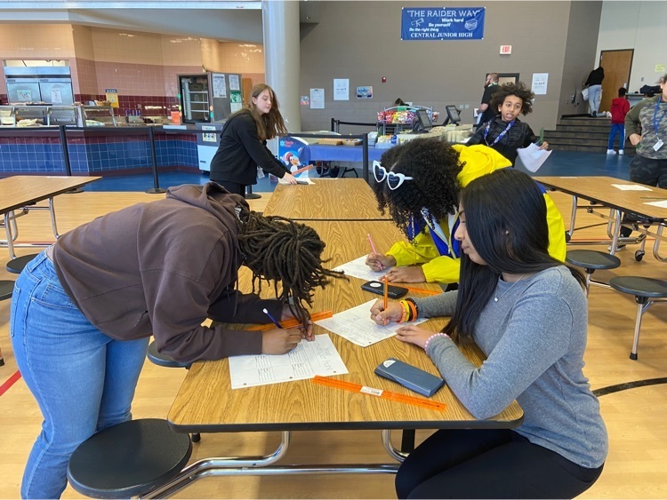 Raiders finding circumference of circles around the school.